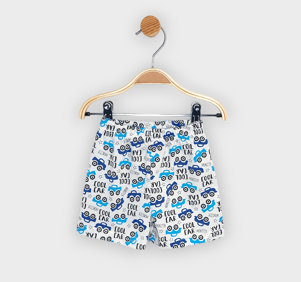 Pijamale ploioase pentru copii cu mâneci scurte, model mașină cool, 74-110 cm.