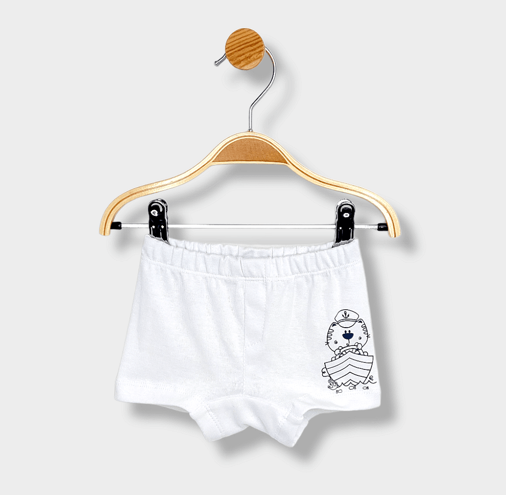 Boxeri Rainy Kids 86-98 cm, model marinar, alb