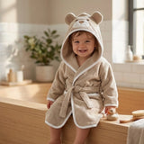 Детски Халат С Ушички 1 2 Г. Мече Сив Rainy