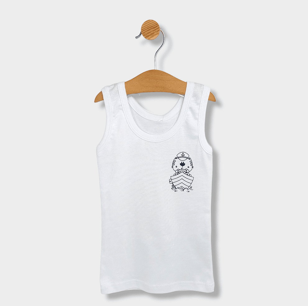 Rainy Детски Потник 74-110 См Мечо Моряк Бял