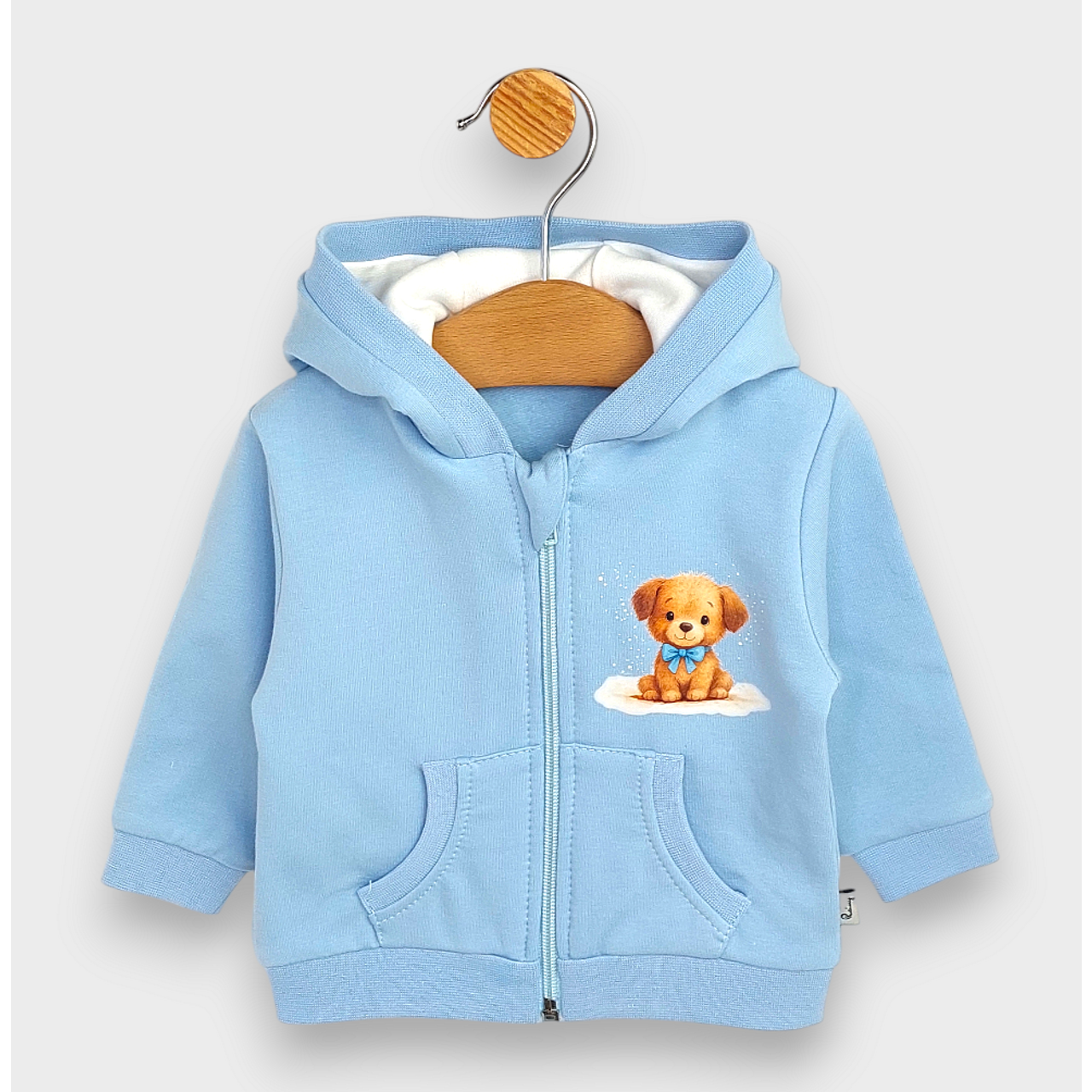 Детски Суитшърт Куче С Панделка 62 92 См. Син Rainy