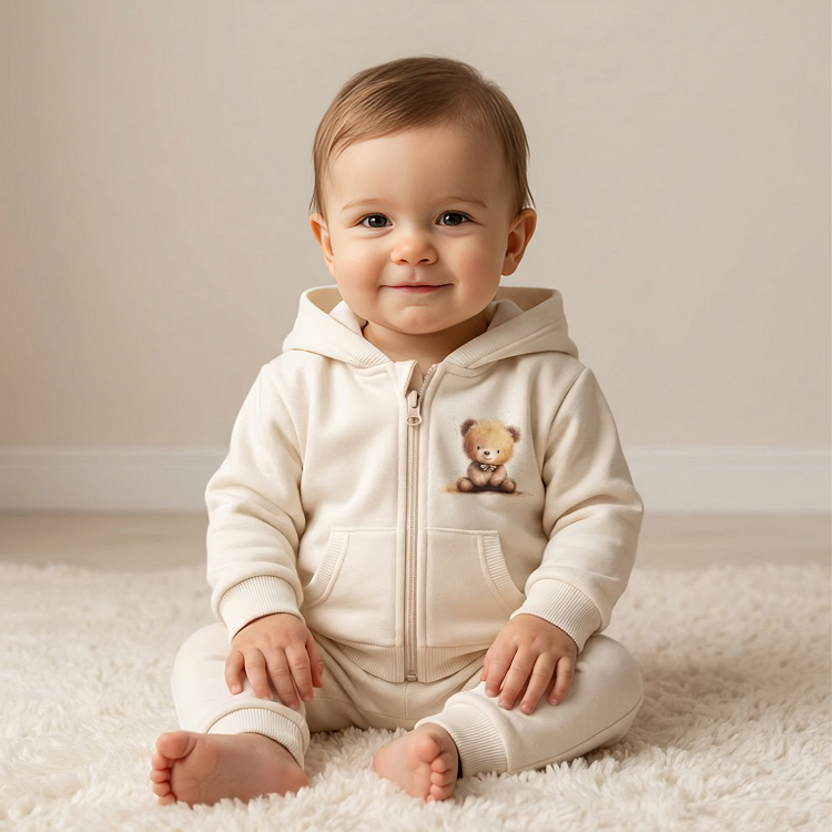 Детски Суитшърт Мече С Панделка 62 92 См. Екрю Rainy