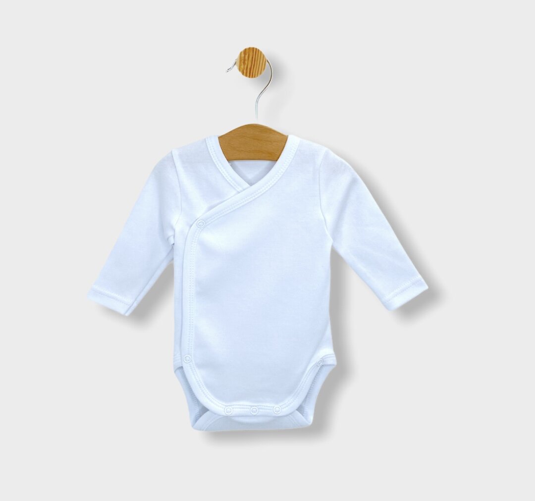 Body pentru bebeluși Rainy, alb, cu închidere laterală, 48-74 cm.