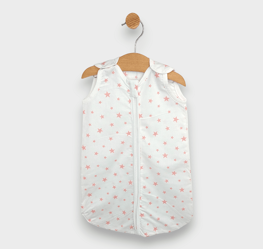 Rainy Детско Спално Чувалче Класик С Цип Розови Звезди Лято