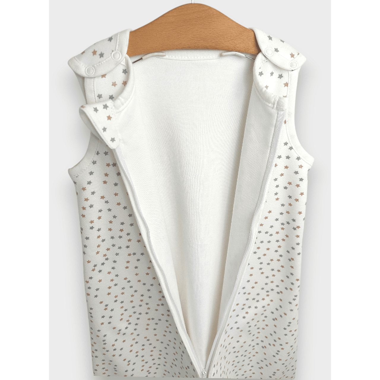 Pijama de ploaie cu picioare gri și stele bej