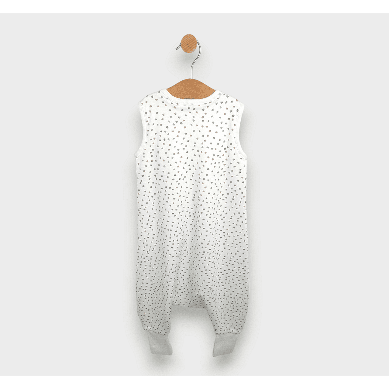 Pijama de ploaie cu picioare gri și stele bej