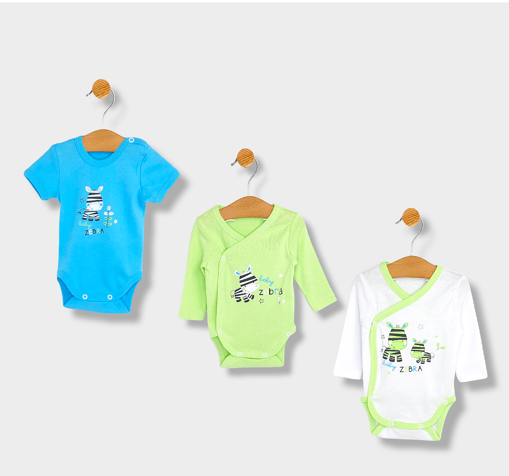 Комплект Бодита 3 Части Baby Zebra Зелено 56 74 См Rainy