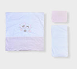 Set cărucior Rainy Summer 3 piese Star Bears roz