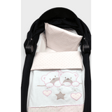 Set cărucior Rainy Summer 3 piese Star Bears roz