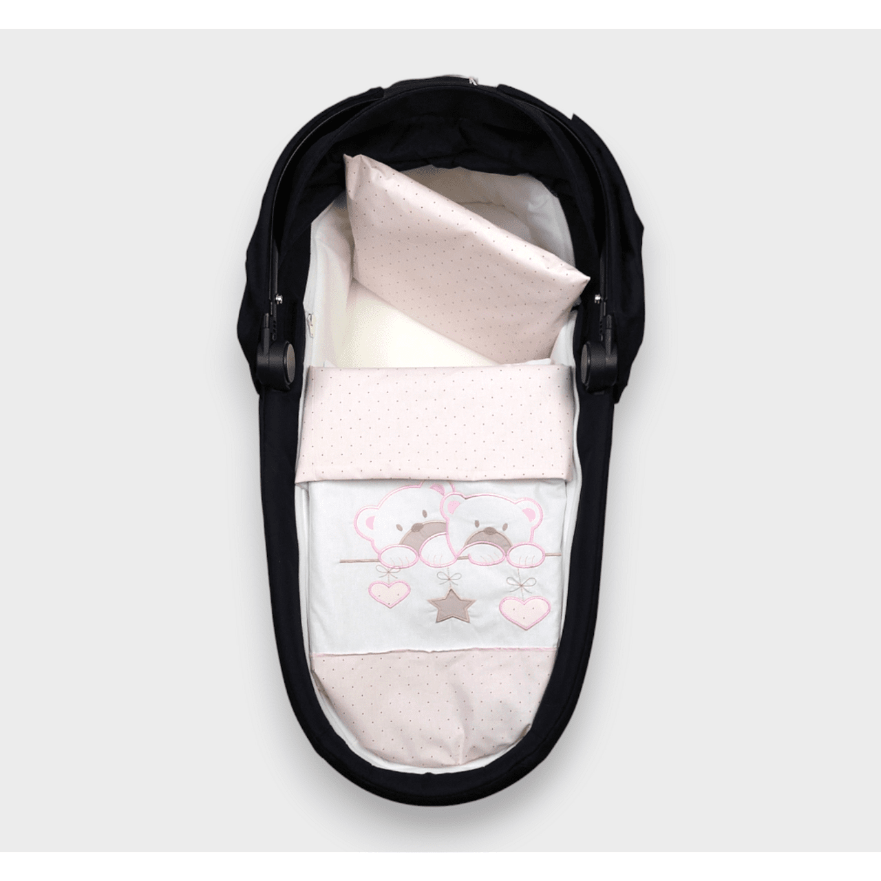 Rainy Летен Комплект За Количка 3 Части Звездни Мечета Розов