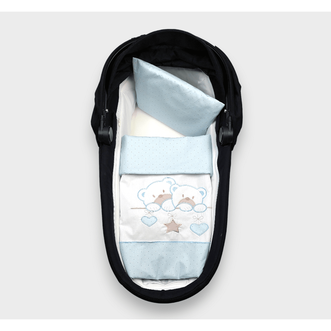 Set cărucior Rainy Summer 3 piese Star Bears Albastru