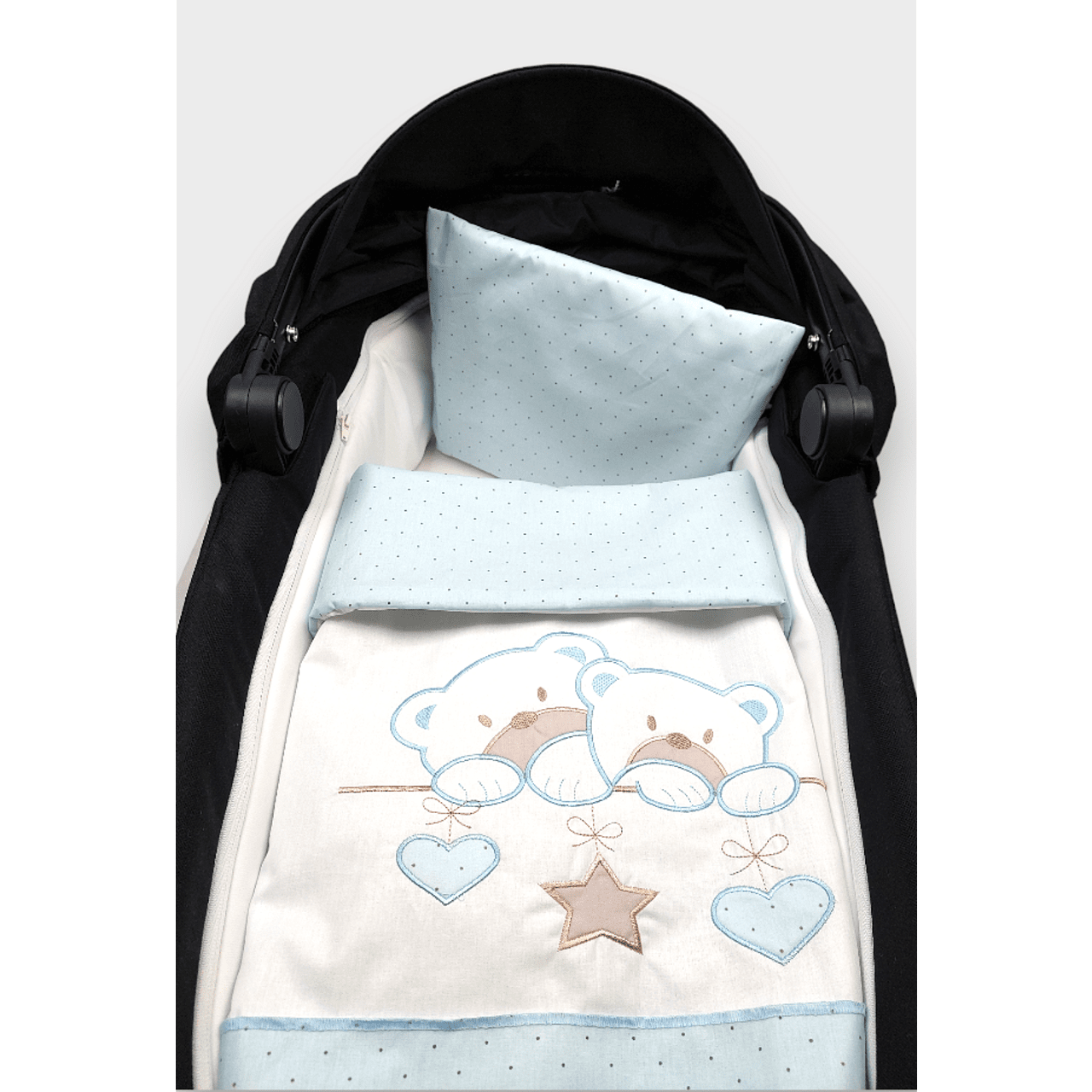 Rainy Летен Комплект За Количка 3 Части Звездни Мечета Синьо