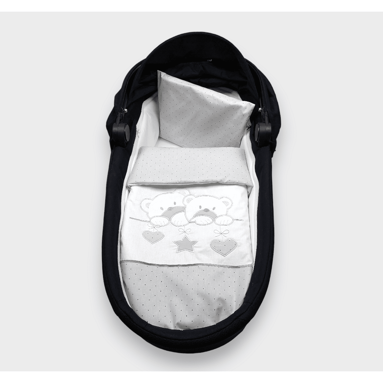 Rainy Летен Комплект За Количка 3 Части Звездни Мечета Сиво