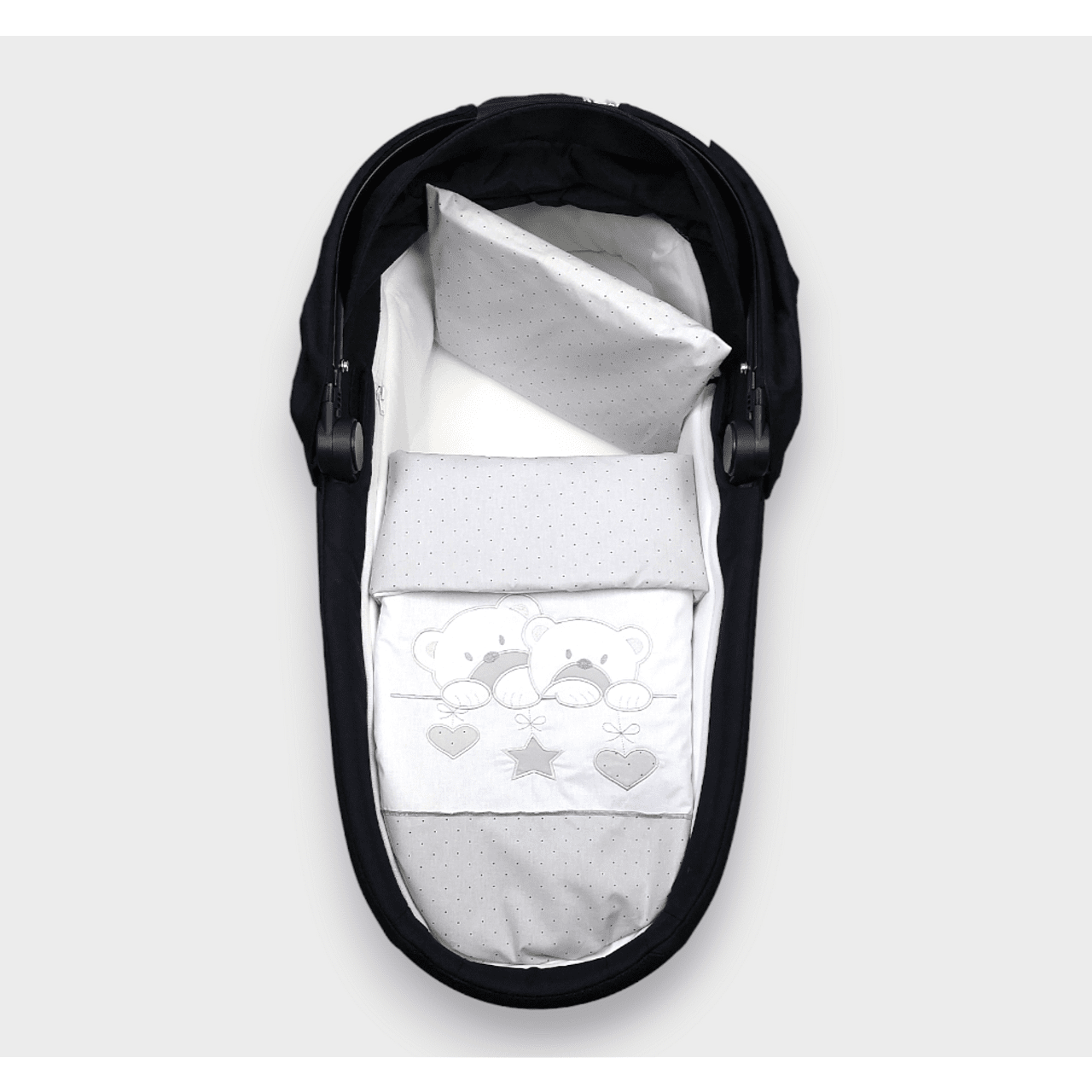 Set cărucior Rainy Summer 3 piese Star Bears Gri