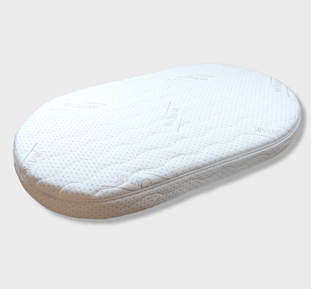 Rainy Матрак За Бебешка Кошара Angelo Transformer (Овал) 70Х118Х12 Сребърни Нишки