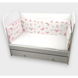 Обиколник За Бебешка Кошара 60х120 См. Мече С Букви Розов Rainy