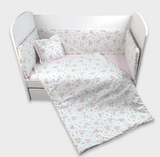 Обиколник За Бебешка Кошара 60х120 См. Розови Зебри И Слончета Rainy
