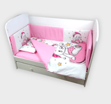 Обиколник За Бебешка Кошара 60х120 См. Розово Мече Rainy