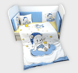 Protecție pentru pătuț Rainy Baby 65x110 cm. Ursuleț albastru