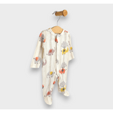 Salopă premium pentru bebeluși cu imprimeu elefanti, mânecă lungă, 48-74 cm, culoare piersic