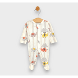 Salopă premium pentru bebeluși cu imprimeu elefanti, mânecă lungă, 48-74 cm, culoare piersic