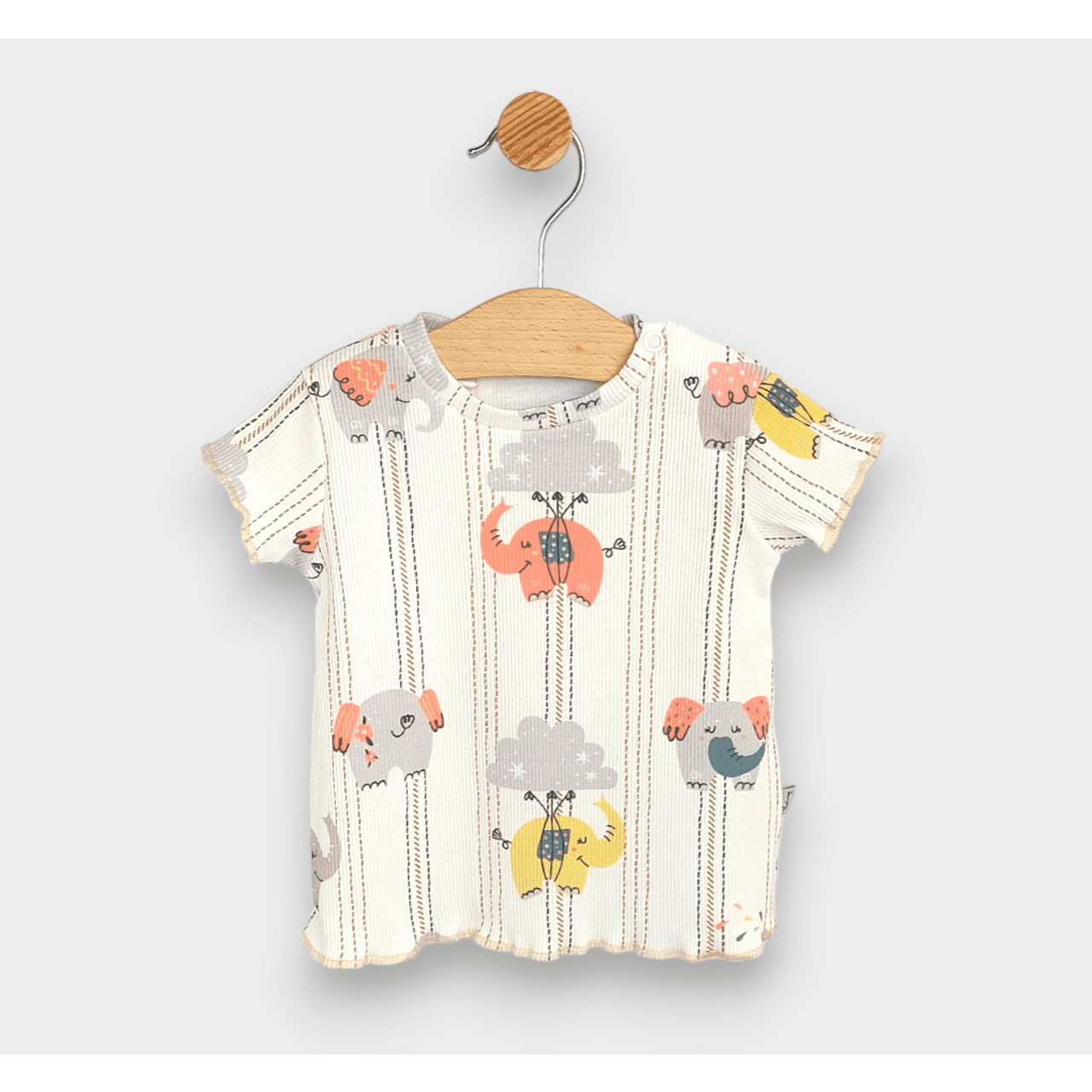 Set de jucării premium Rainy pentru bebeluși, 2 piese, elefanți, 62-92 cm, culoare piersică