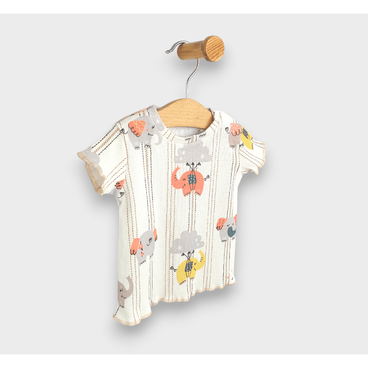 Set de jucării premium Rainy pentru bebeluși, 2 piese, elefanți, 62-92 cm, culoare piersică