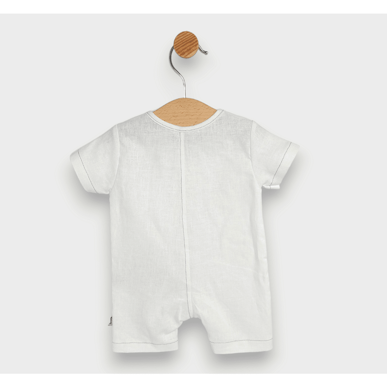 Premium Бебешки Ленен Гащеризон Boy 56 80см. Бял Rainy