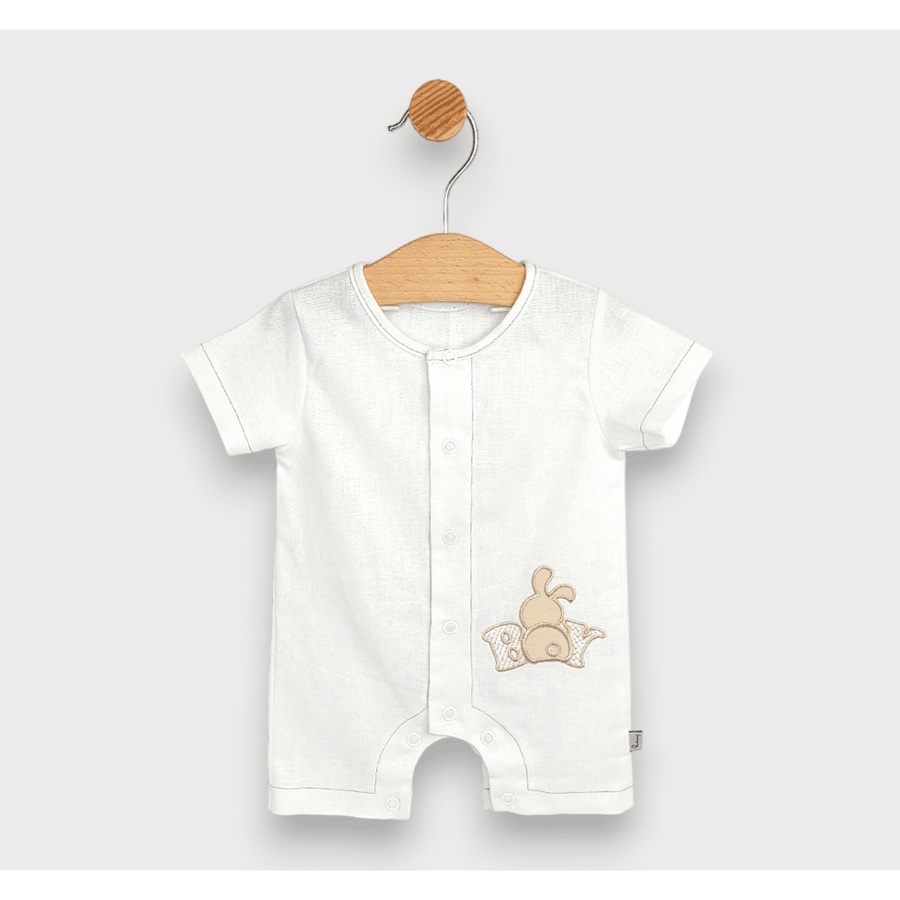 Premium Бебешки Ленен Гащеризон Boy 56 80см. Бял Rainy