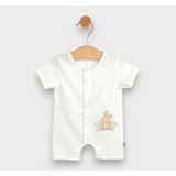 Premium Бебешки Ленен Гащеризон Boy 56 80см. Бял Rainy