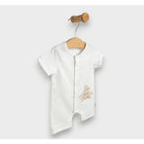 Premium Бебешки Ленен Гащеризон Boy 56 80см. Бял Rainy