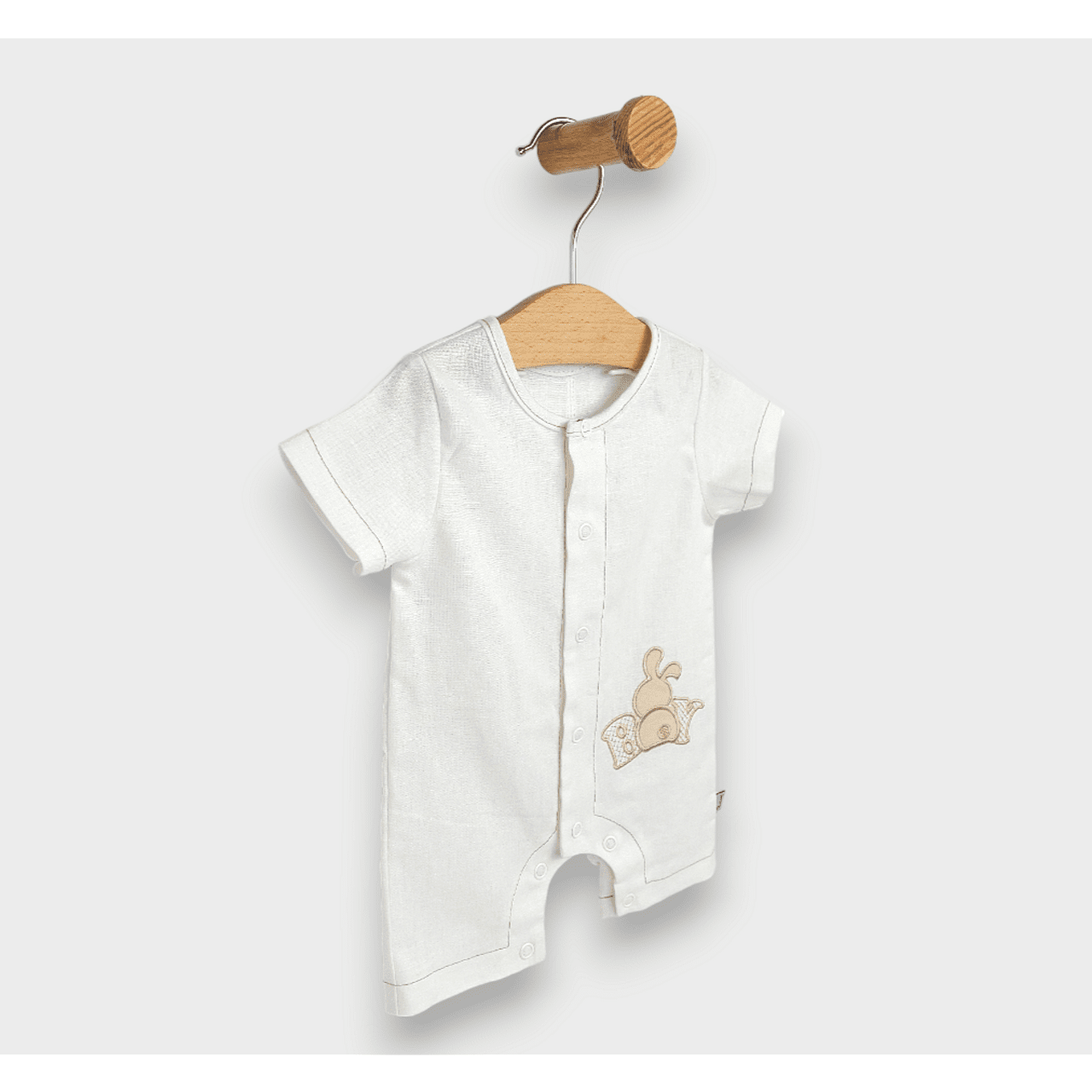 Premium Бебешки Ленен Гащеризон Boy 56 80см. Бял Rainy