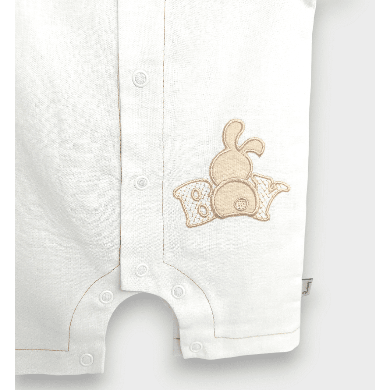 Premium Бебешки Ленен Гащеризон Boy 56 80см. Бял Rainy