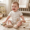 Premium Бебешки Ленен Гащеризон Boy 56 80см. Бял Rainy