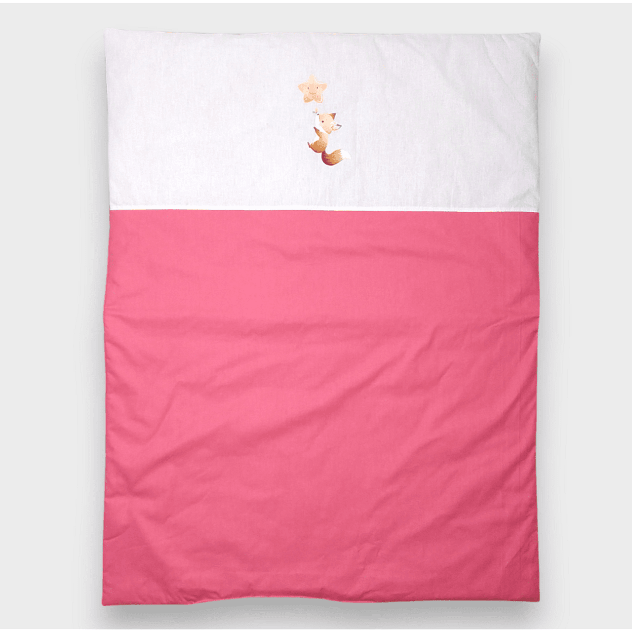 Rainy Спален Комплект За Количка 4 Части Лисица Със Звезда Роза