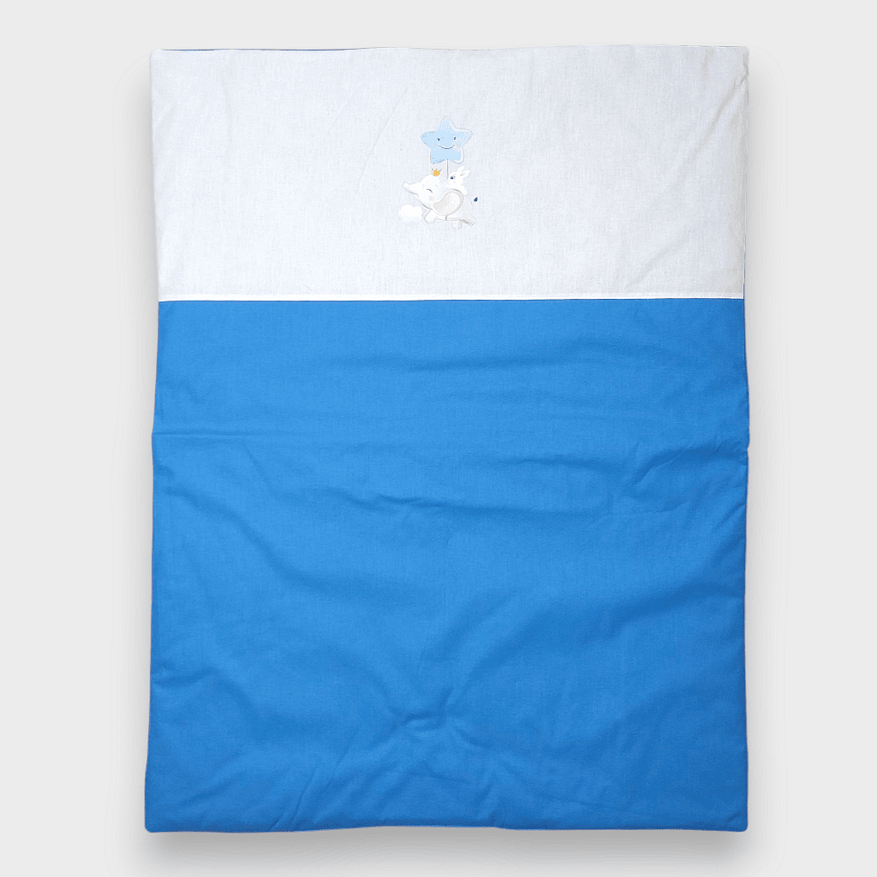 Rainy Спален Комплект За Количка 4 Части Слонче Със Звезда Кобалт