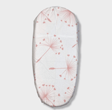 Set de lenjerie de pat pentru cărucior Rainy, 5 piese, model de păpădii roz de lux, vară