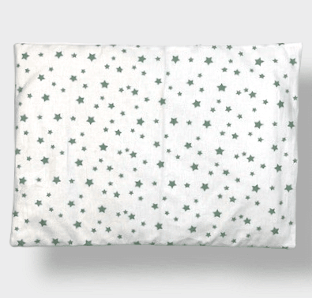 Set de lenjerie de pat pentru cărucior Rainy, 5 piese, cu stele de lux în mentă, vară