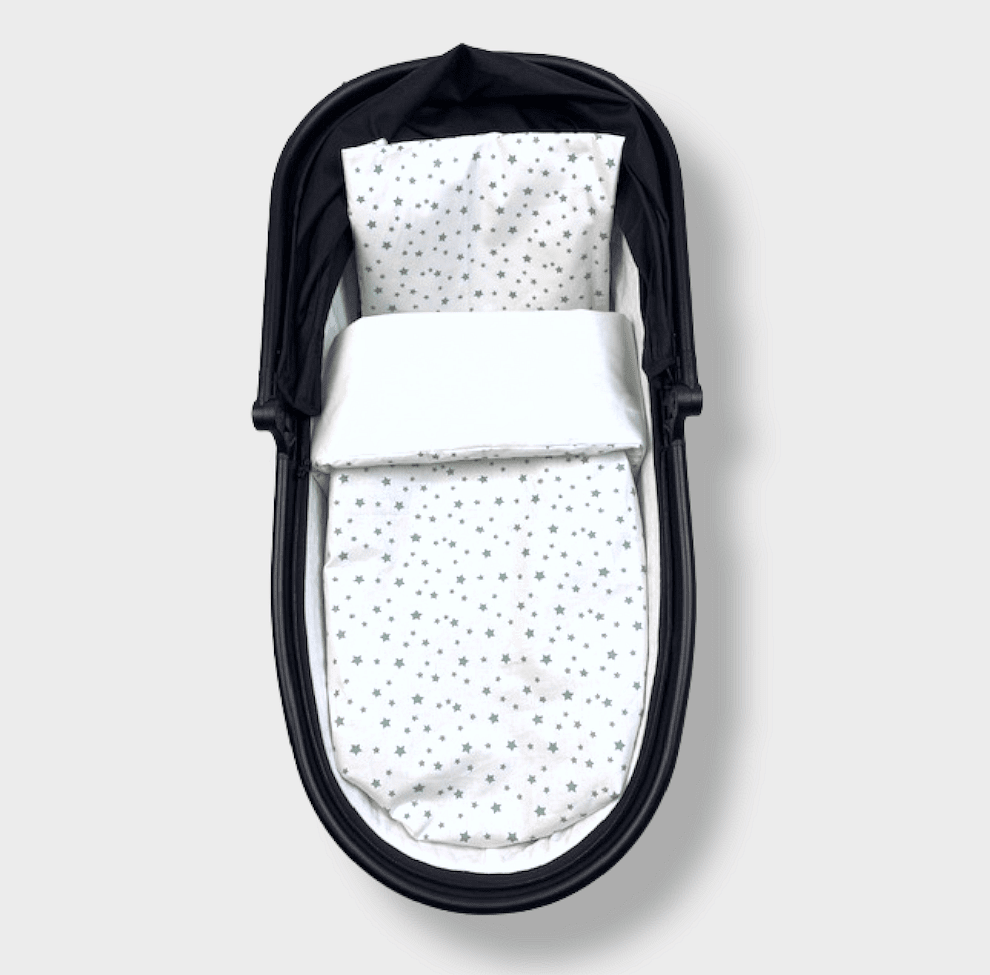 Rainy Спален Комплект За Количка 5 Части Лукс Мента Звезди Лято