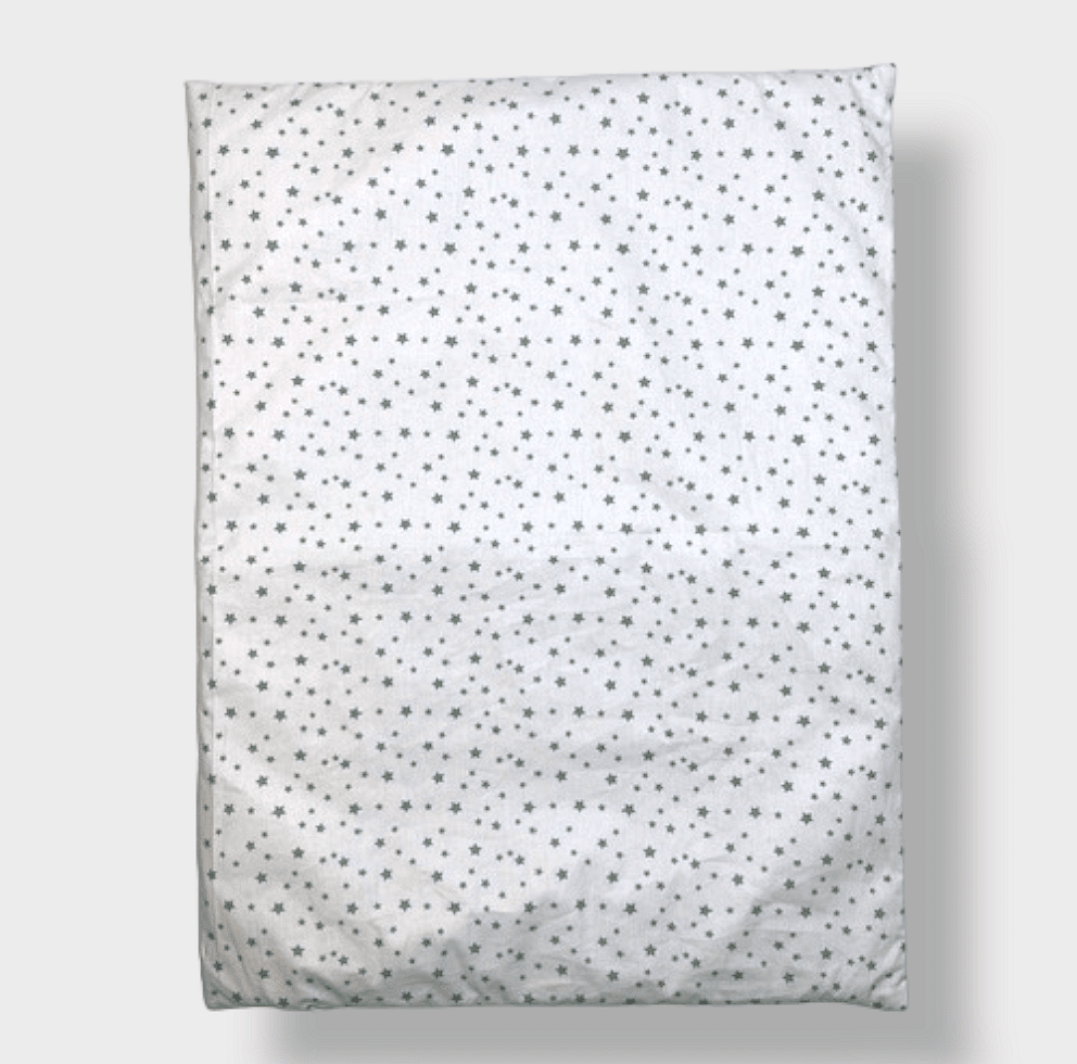 Set de lenjerie de pat pentru cărucior Rainy, 5 piese, cu stele de lux în mentă, vară