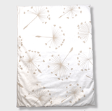 Set de lenjerie de pat pentru cărucior Rainy, 5 piese, model luxos, bej, păpădii, vară