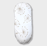 Set de lenjerie de pat pentru cărucior Rainy, 5 piese, model luxos, bej, păpădii, vară