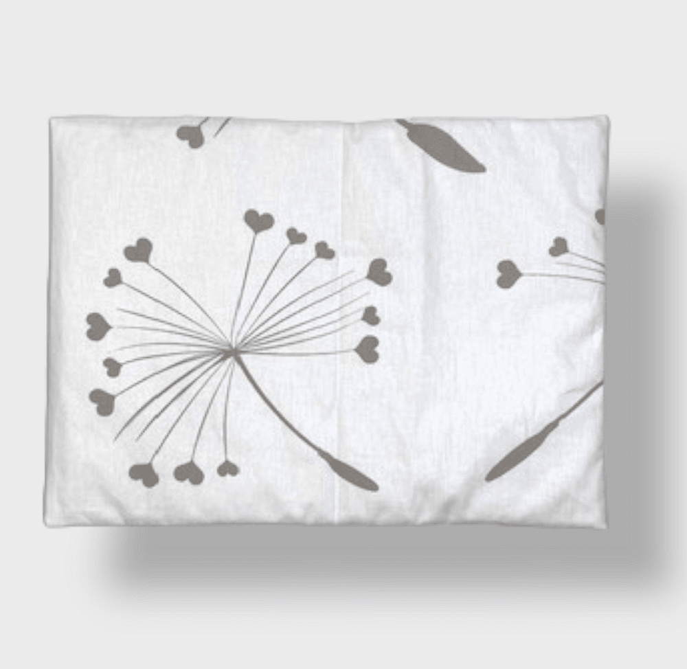 Set de lenjerie de pat pentru cărucior Rainy, 5 piese, model luxos, păpădii maro, vară