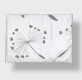 Set de lenjerie de pat pentru cărucior Rainy, 5 piese, model luxos, păpădii maro, vară