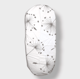 Set de lenjerie de pat pentru cărucior Rainy, 5 piese, model luxos, păpădii maro, vară