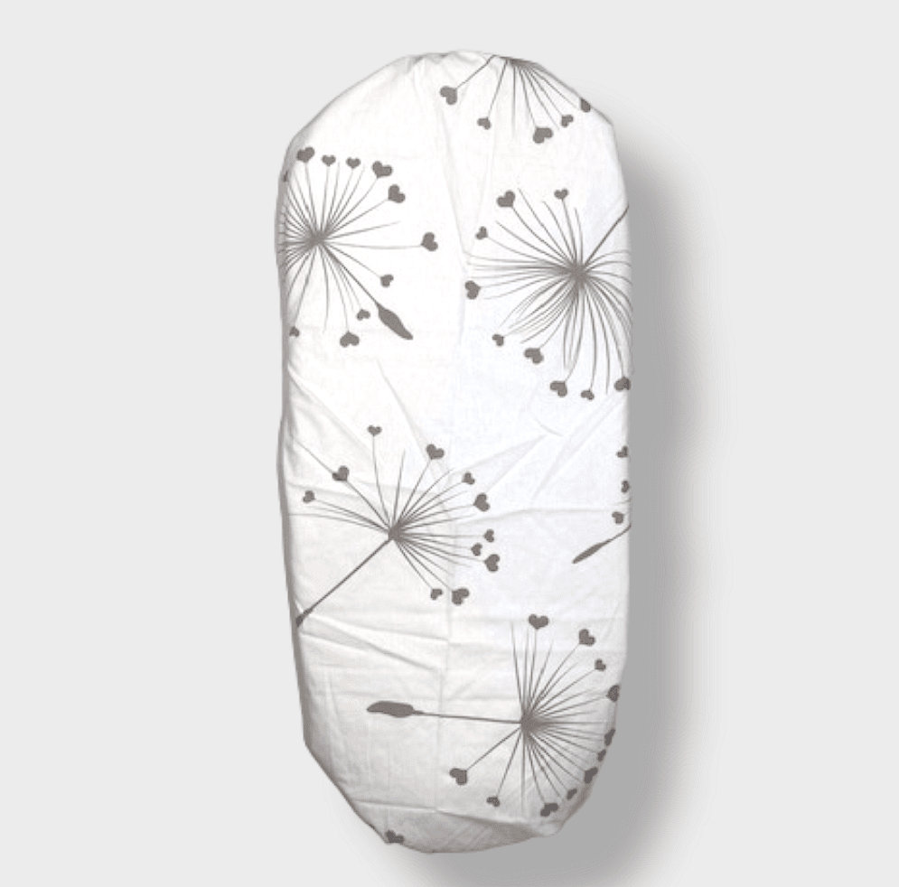 Set de lenjerie de pat pentru cărucior Rainy, 5 piese, model luxos, păpădii maro, vară