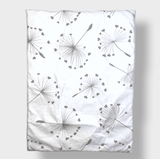 Set de lenjerie de pat pentru cărucior Rainy, 5 piese, model luxos, păpădii maro, vară