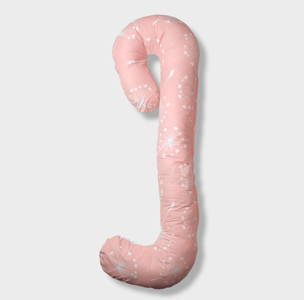 Kismama- és szoptatós párna, "C" alakú, rózsaszín pitypang, Rainy