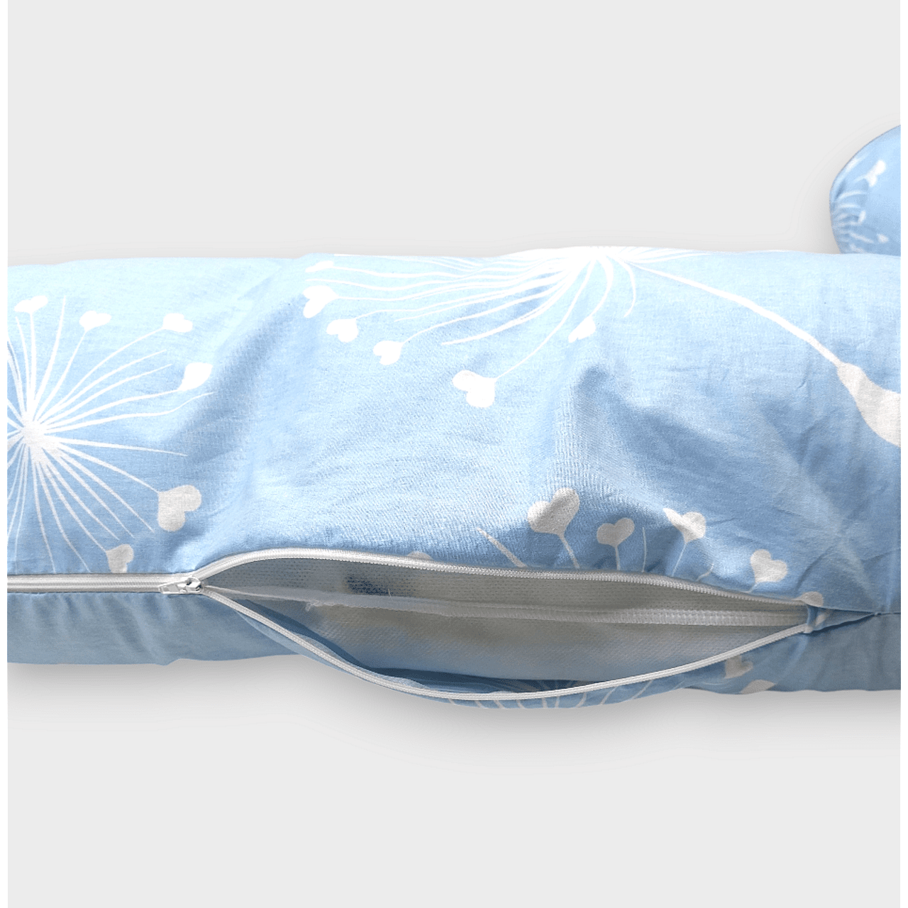 Pernă de maternitate și alăptare Rainy în formă de „C” păpădii albastre