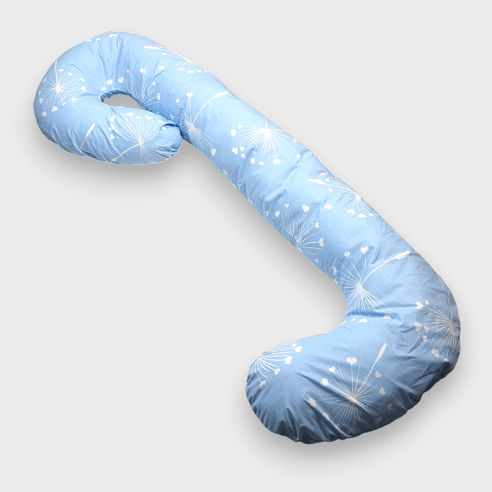 Pernă de maternitate și alăptare Rainy în formă de „C” păpădii albastre